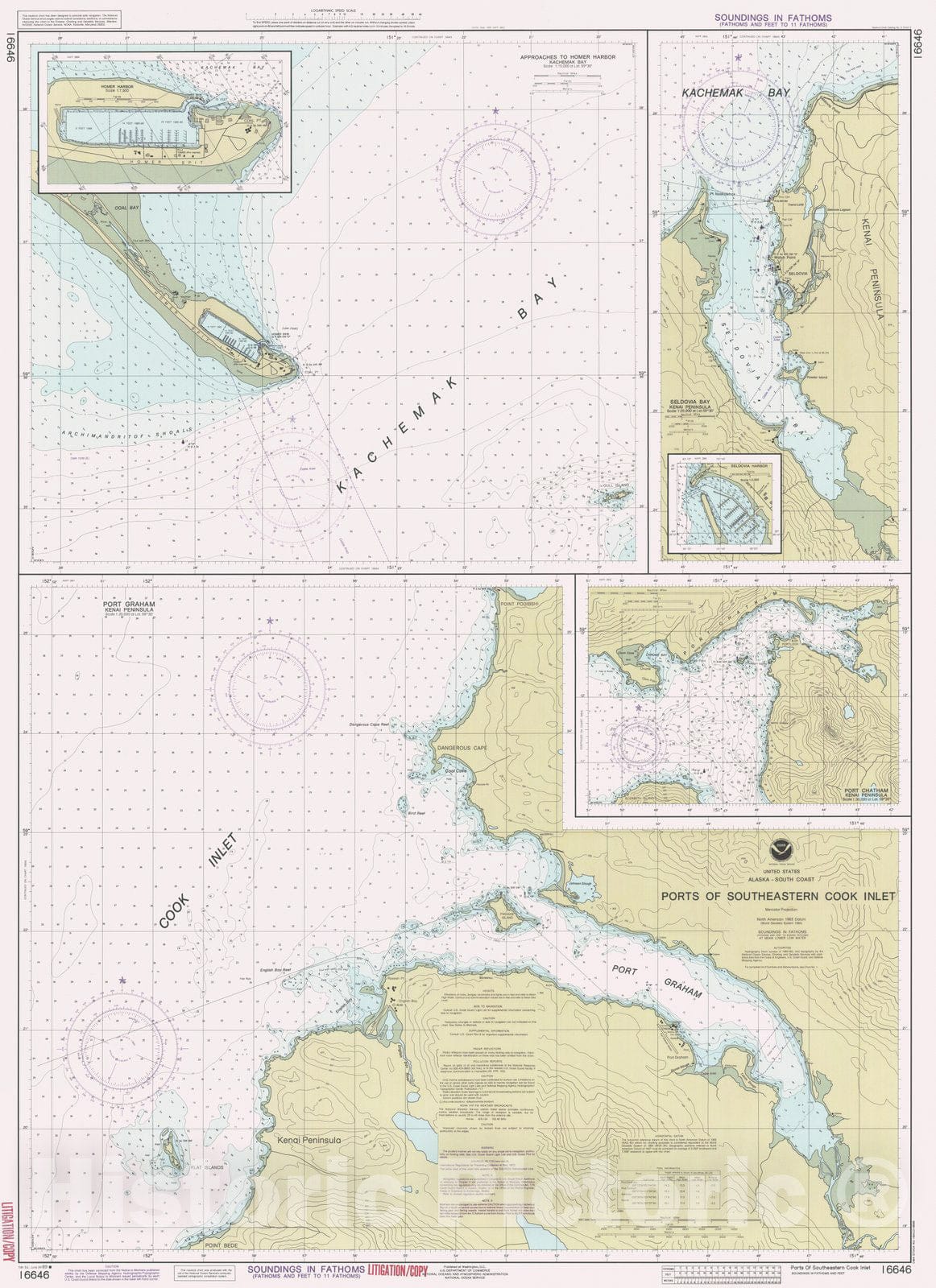 Historic Nautical Map - Ports Of Southeastern Cook Inlet, AK, 1989 NOA ...