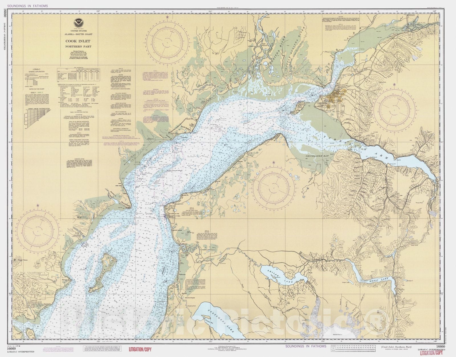 Historic Nautical Map - Cook Inlet Northern Part, AK, 1990 NOAA Chart ...