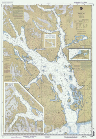 Historic Nautical Map - Glacier Bay, AK, 2001 NOAA Chart - Vintage Wall Art