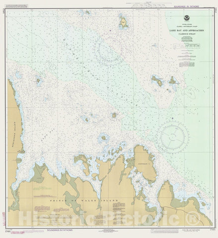 Historic Nautical Map - Lake Bay And Approaches, AK, 1990 NOAA Chart - Vintage Wall Art