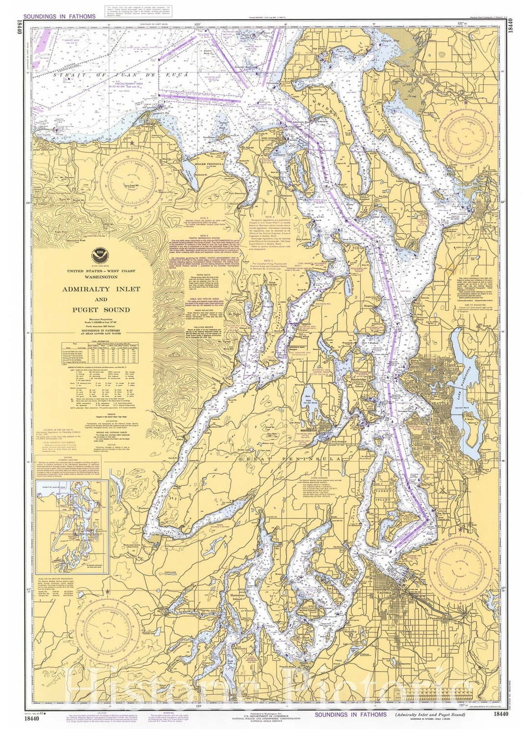 Puget Sound Water Depth Map