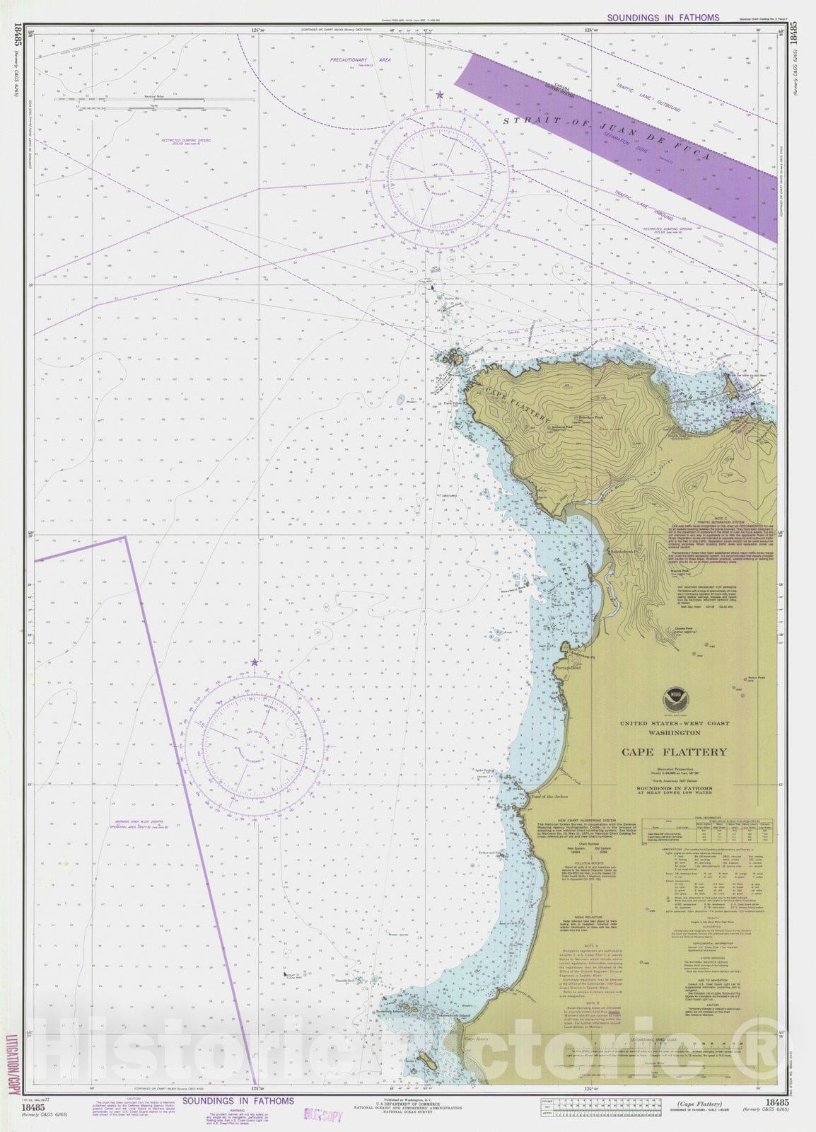 Historic Nautical Map - Cape Flattery, WA, 1977 NOAA Chart - Vintage Wall Art