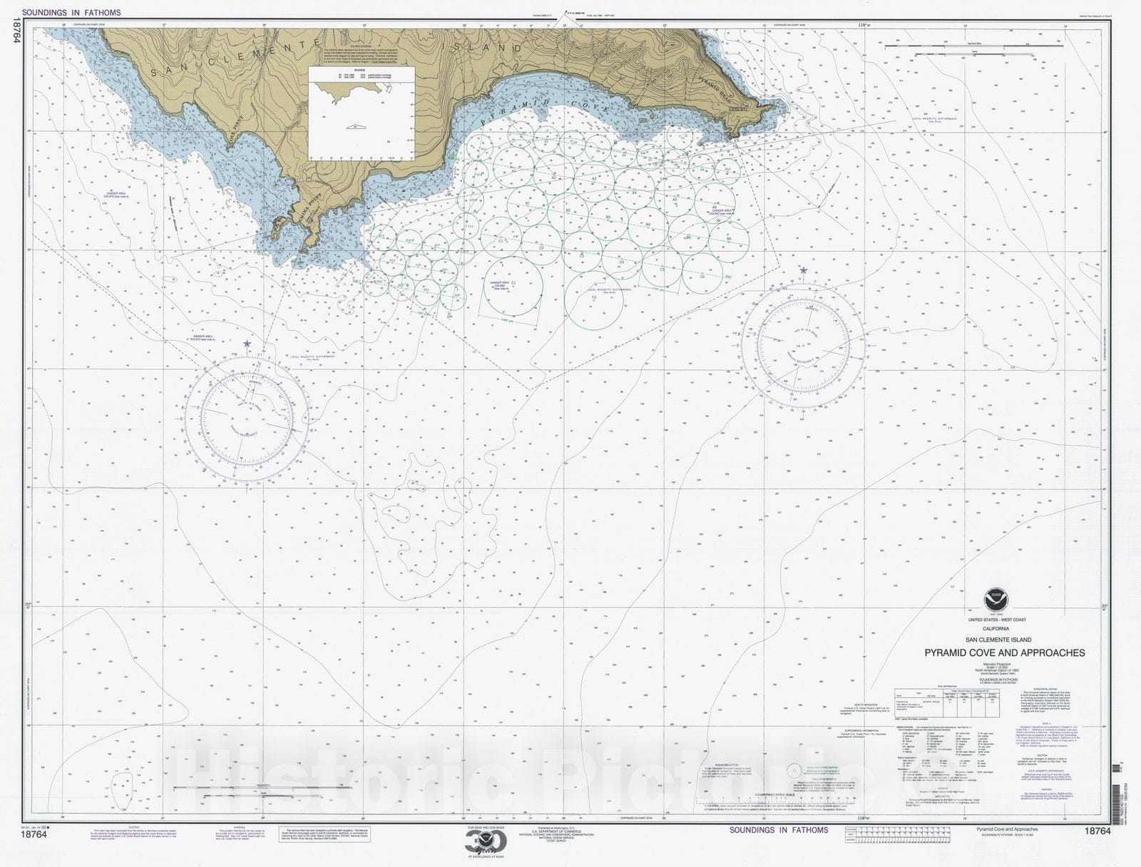 Historic Nautical Map - Pyramid Cove And Approaches, CA, 2000 NOAA Cha ...