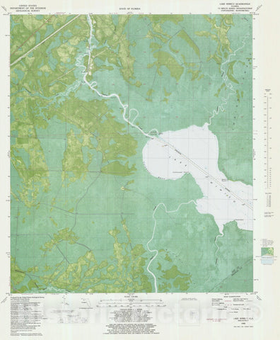Historic Nautical Map - Lake Wimico, FL, 1982 NOAA Topographic Bathymetric Historic Nautical Map - Vintage Wall Art