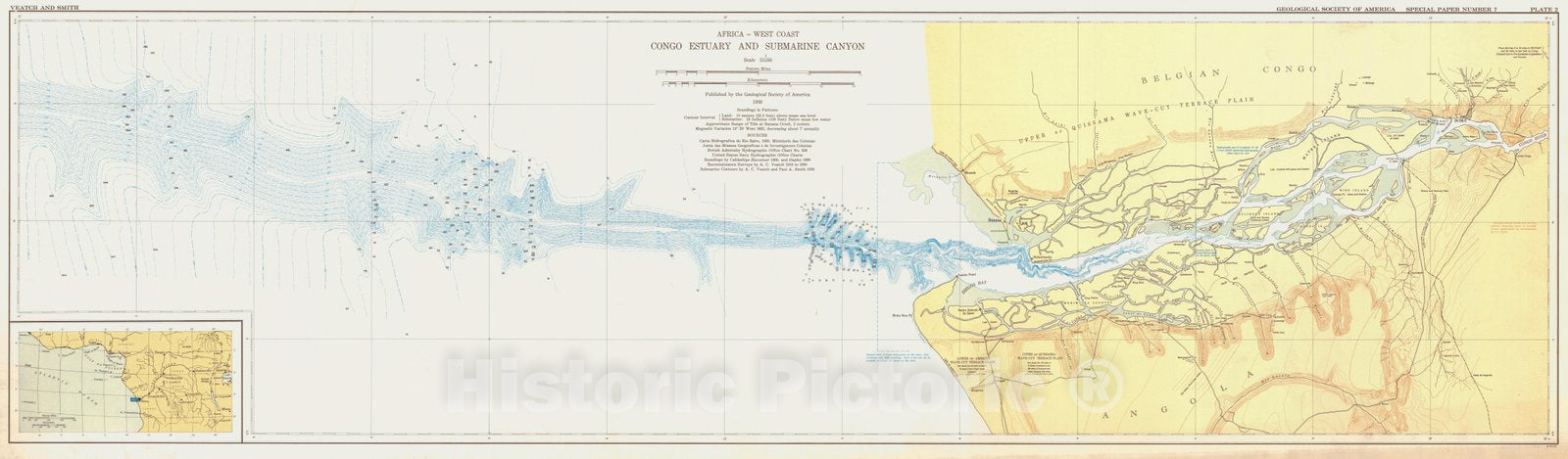 Historic Nautical Map - Africa - West Coast Congo Estuary And Submarine Canyon, OTHER, 1939 NOAA Cartographic - Vintage Wall Art
