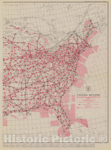 Historic Nautical Map - United States Air Navigational Requirements For 1965, NY, NC, ME, MD, 1965 AeroNOAA Chart - Vintage Wall Art