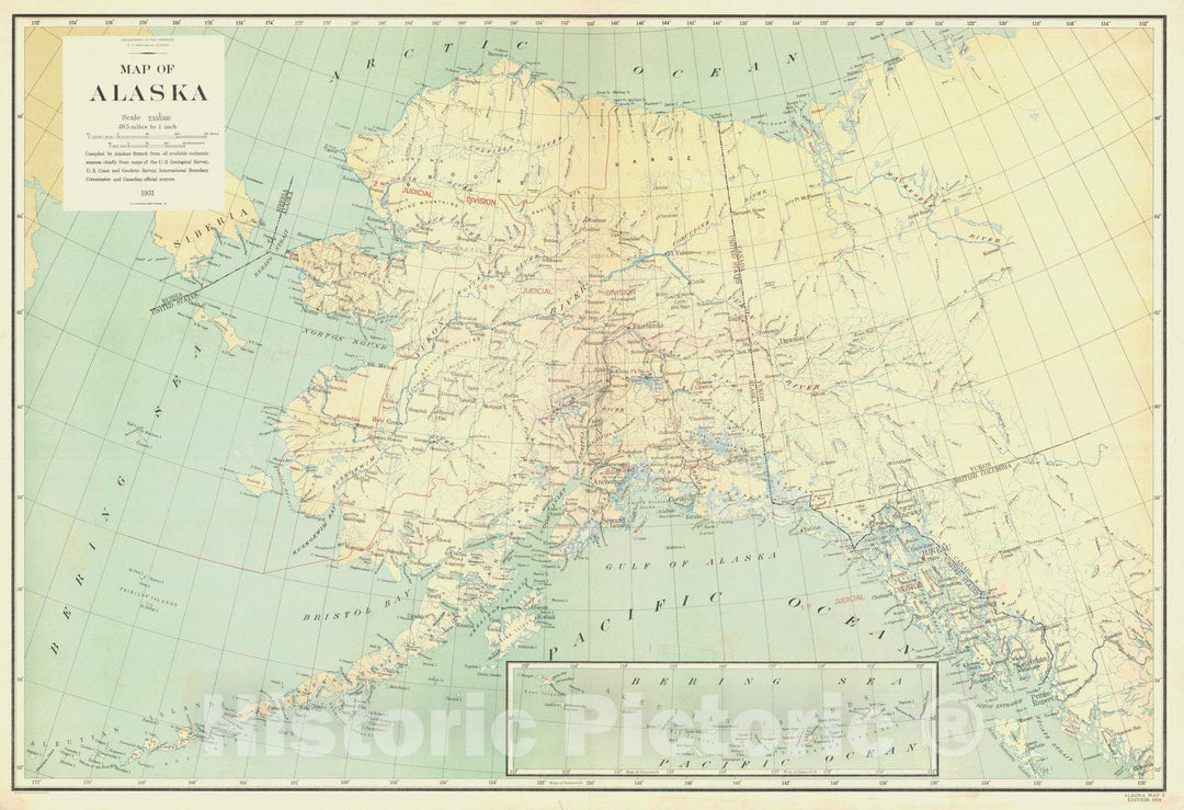 Historic Nautical Map - Map Of Alaska, AK, 1931 NOAA Cartographic - Vi ...