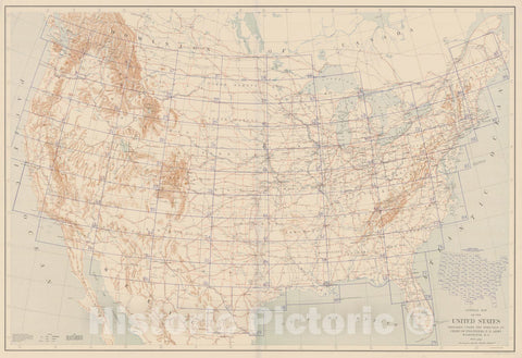 Historic Nautical Map - General Map Of The United States, CA, ME, WA, FL, 1940 NOAA Base Historic Nautical Map - Vintage Wall Art
