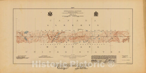 Historic Nautical Map - International Boundary, From The Gulf Of Georgia To The Northwestern Point Of The Lake To The Woods, Sheet No. 21, MT, 1921 NOAA Topographic - Vintage Poster Wall Art Reprint - 0