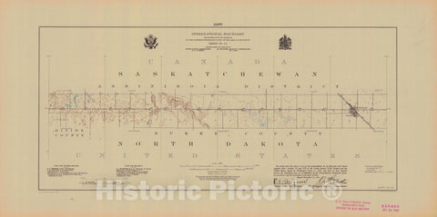 Historic Nautical Map - International Boundary, From The Gulf Of Georgia To The Northwestern Point Of The Lake To The Woods, Sheet No. 42, ND, 1921 NOAA Topographic - Vintage Poster Wall Art Reprint - 0