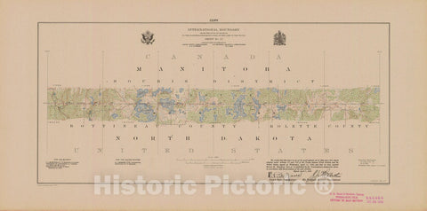 Historic Nautical Map - International Boundary, From The Gulf Of Georgia To The Northwestern Point Of The Lake To The Woods, Sheet No. 47, ND, 1922 NOAA Topographic - Vintage Poster Wall Art Reprint - 0