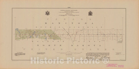 Historic Nautical Map - International Boundary, From The Gulf Of Georgia To The Northwestern Point Of The Lake To The Woods, Sheet No. 48, ND, 1922 NOAA Topographic - Vintage Poster Wall Art Reprint - 0