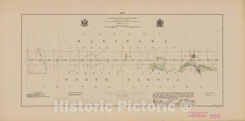 Historic Nautical Map - International Boundary, From The Gulf Of Georgia To The Northwestern Point Of The Lake To The Woods, Sheet No. 52, ND, 1922 NOAA Topographic - Vintage Poster Wall Art Reprint - 0