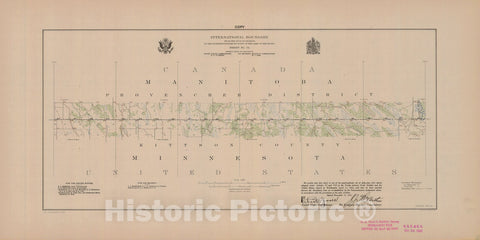 Historic Nautical Map - International Boundary, From The Gulf Of Georgia To The Northwestern Point Of The Lake To The Woods, Sheet No. 54, MN, 1921 NOAA Topographic - Vintage Poster Wall Art Reprint - 0