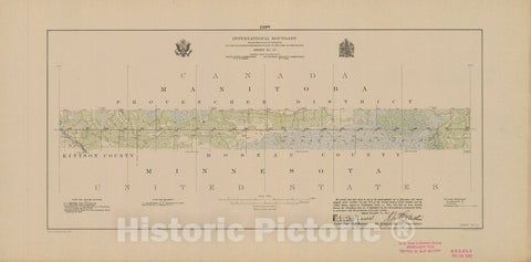 Historic Nautical Map - International Boundary, From The Gulf Of Georgia To The Northwestern Point Of The Lake To The Woods, Sheet No. 55, MN, 1921 NOAA Topographic - Vintage Poster Wall Art Reprint - 0