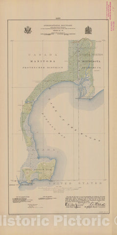 Historic Nautical Map - International Boundary, From The Gulf Of Georgia To The Northwestern Point Of The Lake To The Woods, Sheet No. 58, MN, 1921 NOAA Topographic - Vintage Poster Wall Art Reprint - 0