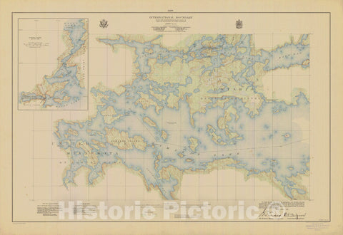 Historic Nautical Map - International Boundary, From The Northwestern Point Of Lake Of The Woods To Lake Superior, Sheet No.14, MN, 1928 NOAA Topographic - Vintage Decor Poster Wall Art Reproduction - 0
