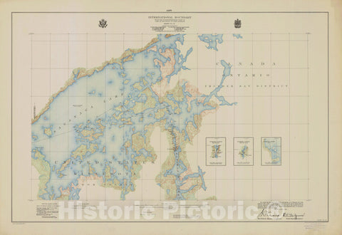 Historic Nautical Map - International Boundary, From The Northwestern Point Of Lake Of The Woods To Lake Superior, Sheet No.24, MN, 1929 NOAA Topographic - Vintage Decor Poster Wall Art Reproduction - 0