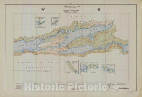 Historic Nautical Map - International Boundary, From The Northwestern Point Of Lake Of The Woods To Lake Superior, Sheet No.26, MN, 1929 NOAA Topographic - Vintage Decor Poster Wall Art Reproduction - 0
