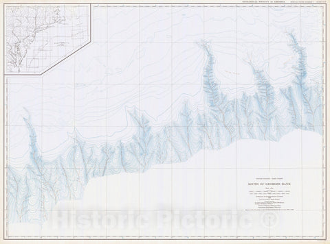 Historic Nautical Map - United States - East Coast South Of Georges Bank, USA, 1939 NOAA Bathymetric Historic Nautical Map - Vintage Wall Art