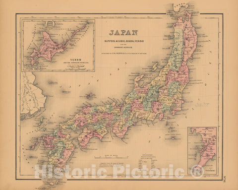 Historic Map : General Atlas (Of The World), Japan 1857 , Vintage Wall Art