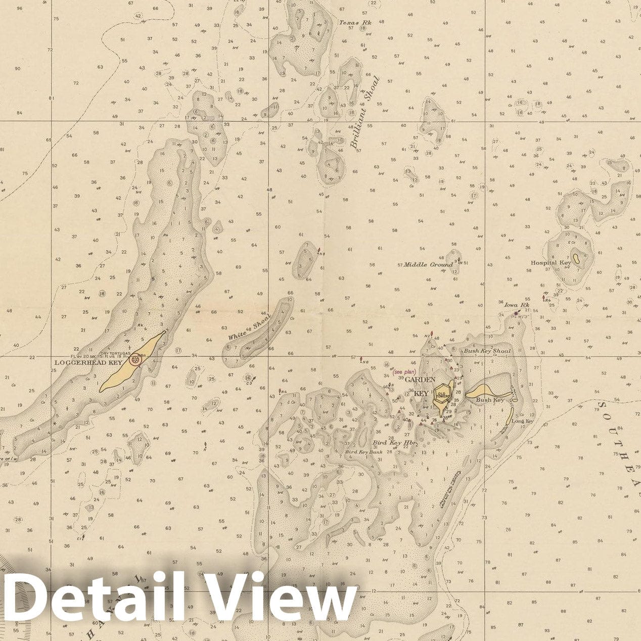 Historic Map : Coastal Charts - Florida: Dry Tortugas 1946 , Vintage Wall Art