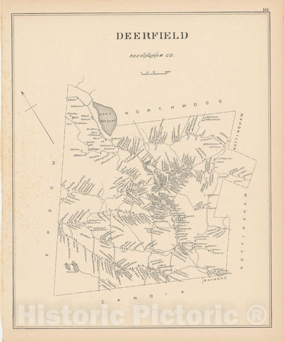 Historic Map : Deerfield 1892 , Town and City Atlas State of New Hampshire , Vintage Wall Art