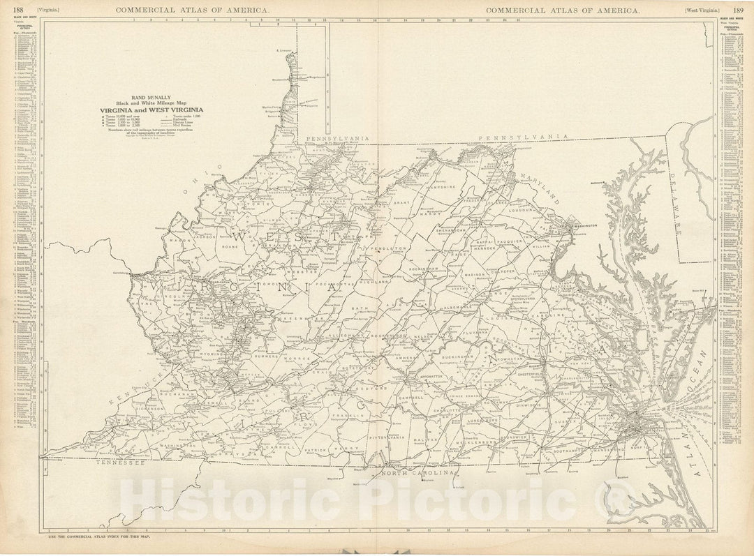 Historic Map : Virginia & West Virginia 1925 , Vintage Wall Art