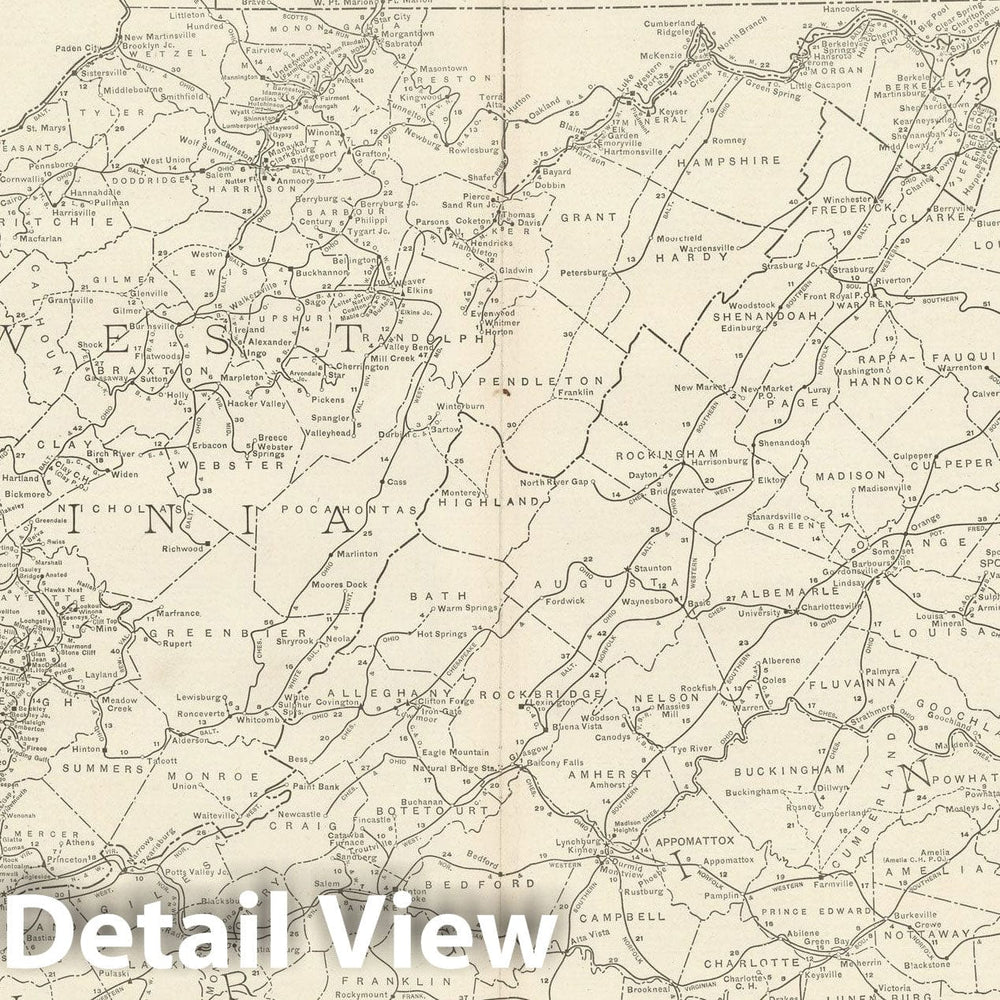 Historic Map : Virginia & West Virginia 1925 , Vintage Wall Art