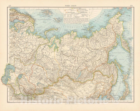 Historic Map : Asia 1899 , Andrees Allgemeiner Handatlas , v3, Vintage Wall Art