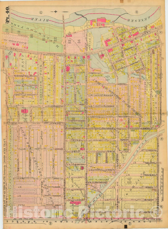 Historic Map : Atlas City of Rochester New York, Rochester 1910 Plate 040 , Vintage Wall Art