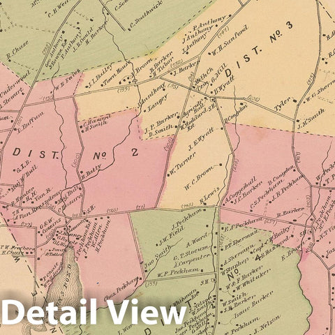 Historic Map : Atlas State of Rhode Island, Adamsville & Little Compton & Middletown 1870 , Vintage Wall Art