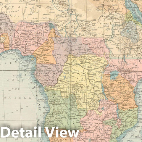 Historic Map : Africa 1899 , Andrees Allgemeiner Handatlas , v6, Vintage Wall Art