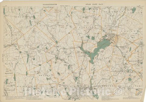 Historic Map : Atlas of Massachusetts, Berlin & Bolton & Boylston & Holden & Northborough & Paxton & Princeton & Rutland & Sterling 1908 Plate 017 , Wall Decor Poster Art, Vintage Wall Art