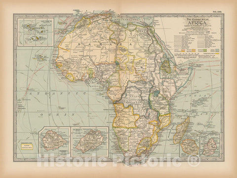 Historic Map : Africa 1897 , The Century Atlas World , v5, Vintage Wall Art