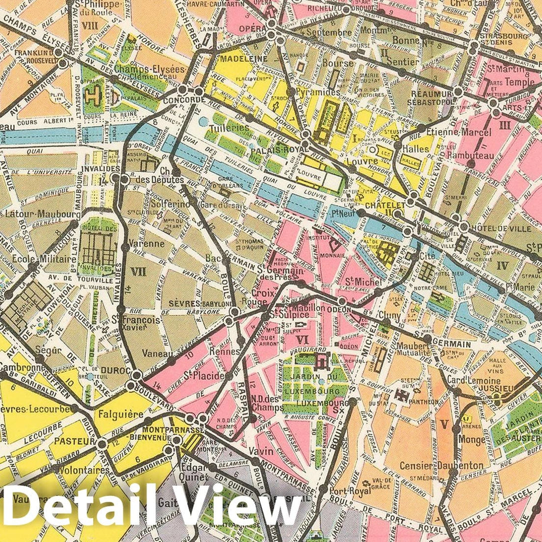 Historic Map : Europe, Paris 1950 , Vintage Wall Art