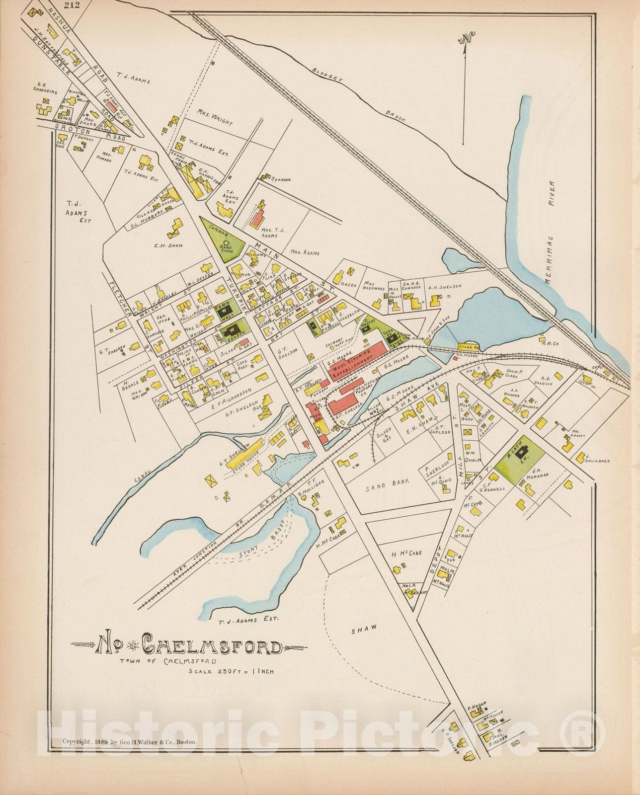 Historic Map : Atlas of Middlesex County, Massachusetts, Chelmsford ...