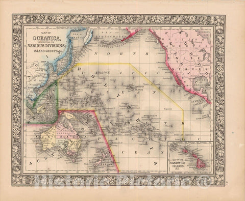 Historic Map : Asia 1864 , New General (World) Atlas , v2, Vintage Wall Art