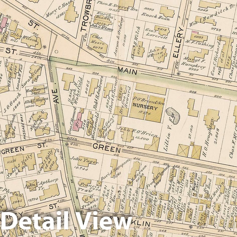 Historic Map : Atlas City of Cambridge, MA, Cambridge 1894 Plate 018 , Vintage Wall Art
