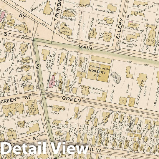 Historic Map : Atlas City of Cambridge, MA, Cambridge 1894 Plate 018 , Vintage Wall Art