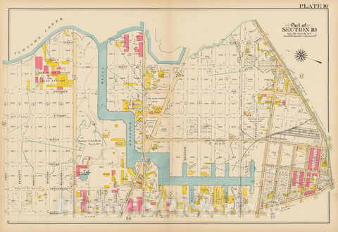 Historic Map : Vol. 1, Brooklyn 1908 Plate 016 , Atlas Borough of Brooklyn , Vintage Wall Art