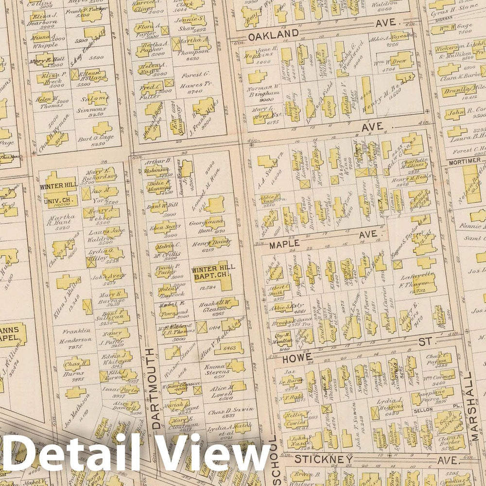 Historic Map : Atlas City of Somerville, Somerville 1895 Plate 002 , Vintage Wall Art
