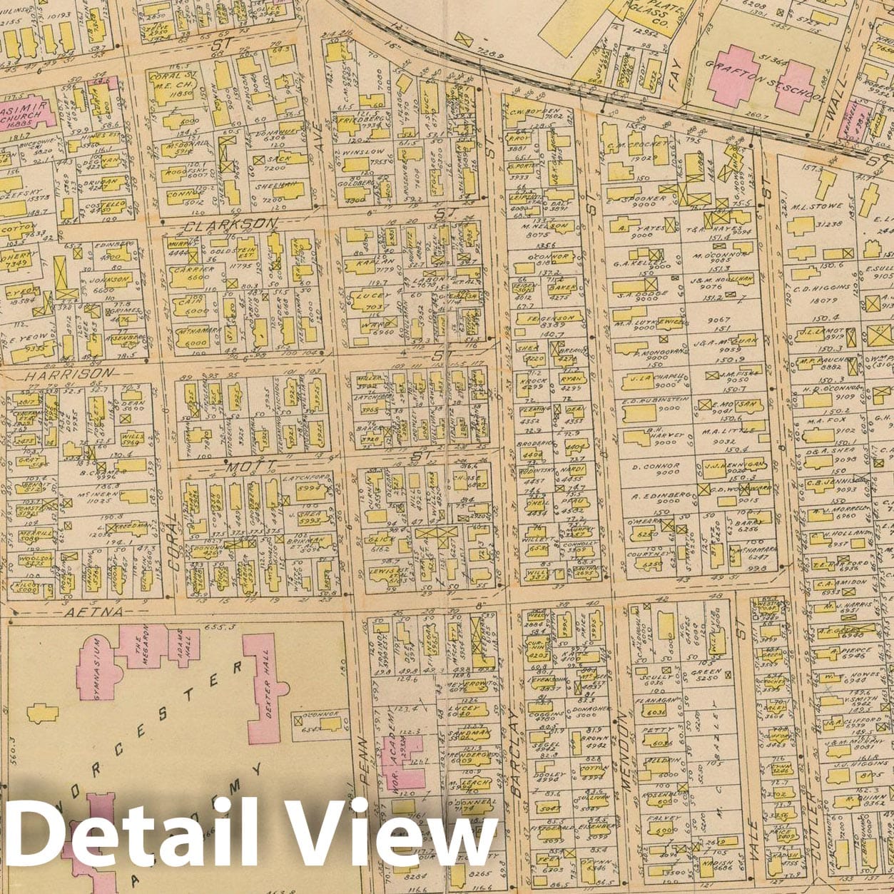 Historic Map : Atlas City of Worcester, Worcester 1911 Plate 017 , Vintage Wall Art