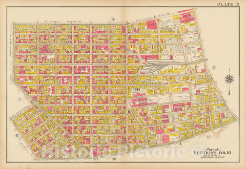 Historic Map : Vol. 1, Brooklyn 1908 Plate 015 , Atlas Borough of Brooklyn , Vintage Wall Art