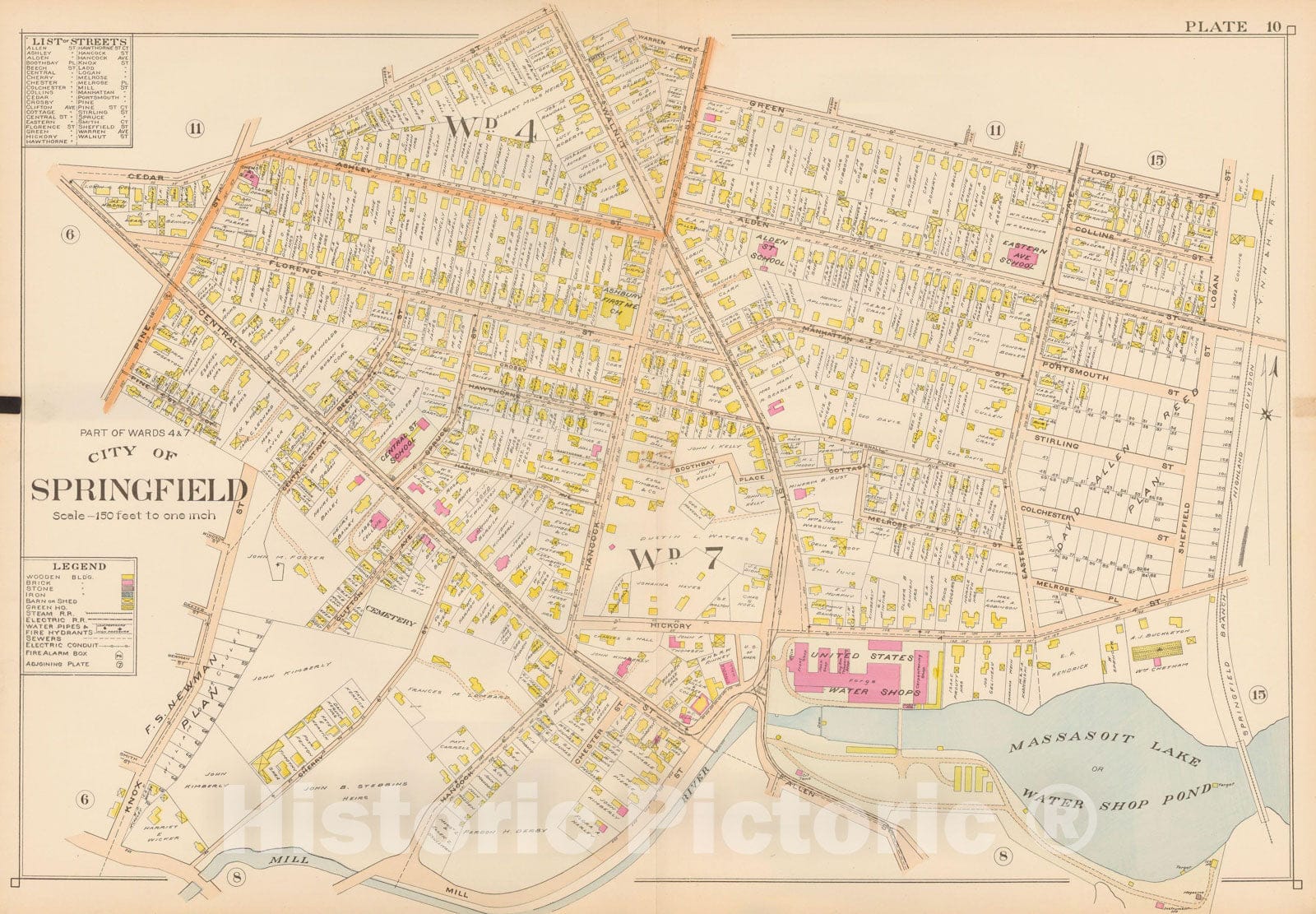 Historic Map : Atlas City of Springfield, Springfield 1899 Plate 010 , Vintage Wall Art