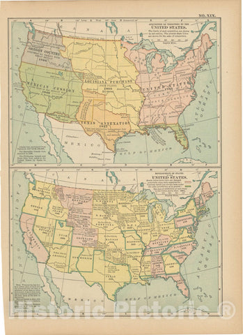Historic Map : United States 1914 , Century Atlas of the World, v5, Vintage Wall Art