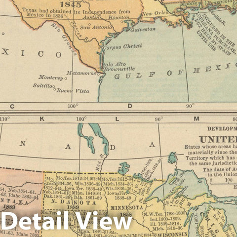 Historic Map : United States 1914 , Century Atlas of the World, v5, Vintage Wall Art