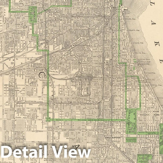 Historic Map : Chicago Street Guide 1894 , Vintage Wall Art