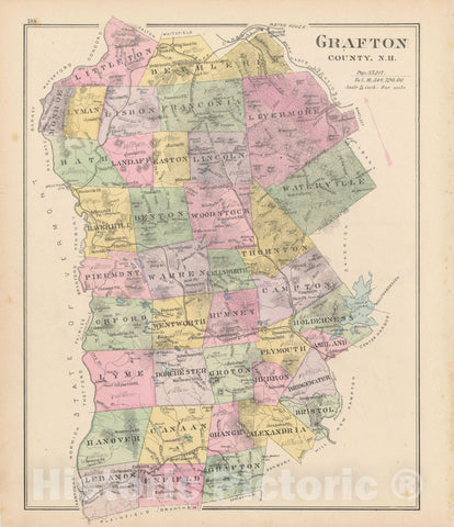 Historic Map : Grafton 1892 , Town and City Atlas State of New Hampshire , Vintage Wall Art