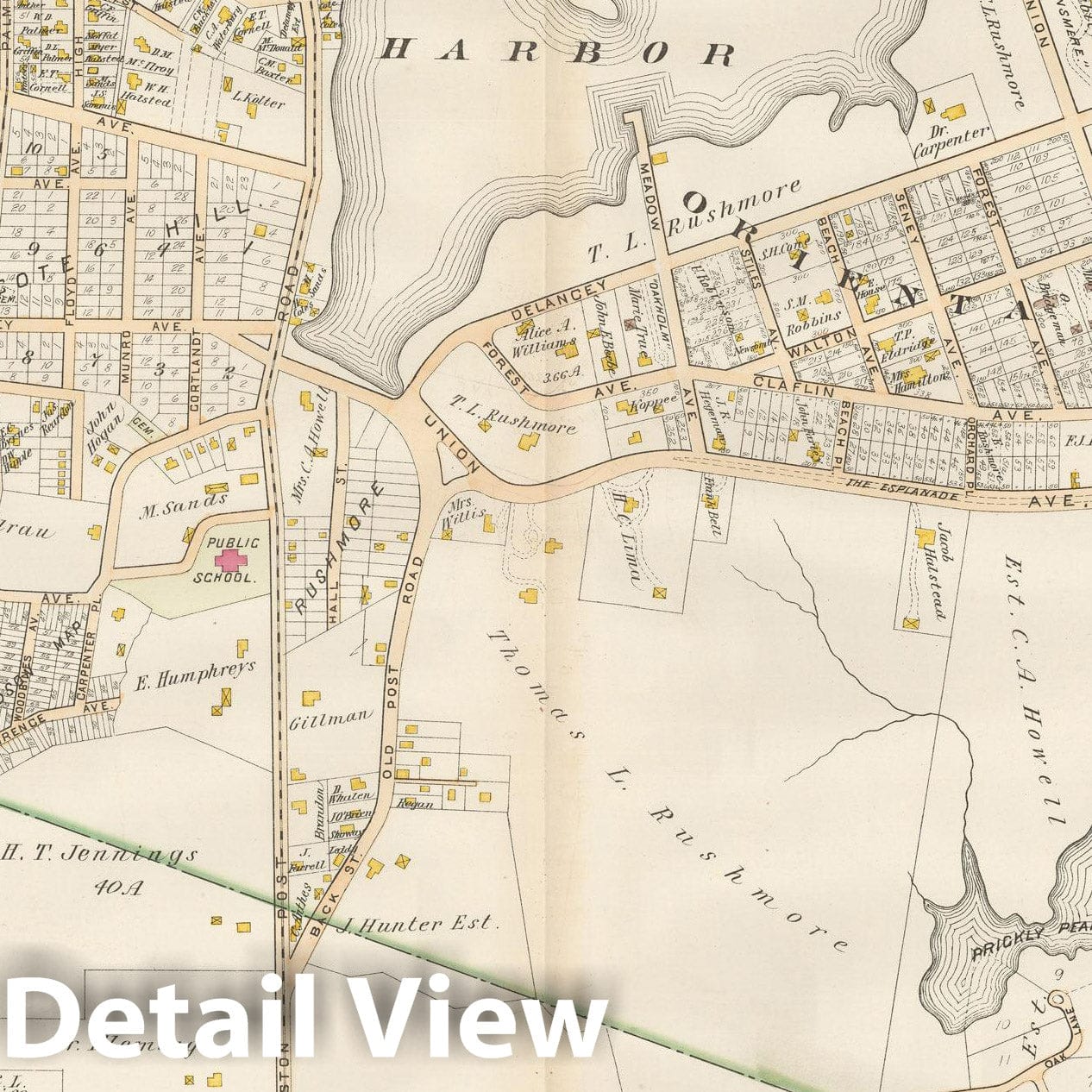 Historic Map : Atlas of Westchester County, Mamaroneck 1901 Plate 018 , Vintage Wall Art